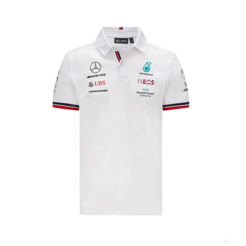 Tricou de Barbat cu Guler, Mercedes, Alb, 2021 - FansBRANDS®