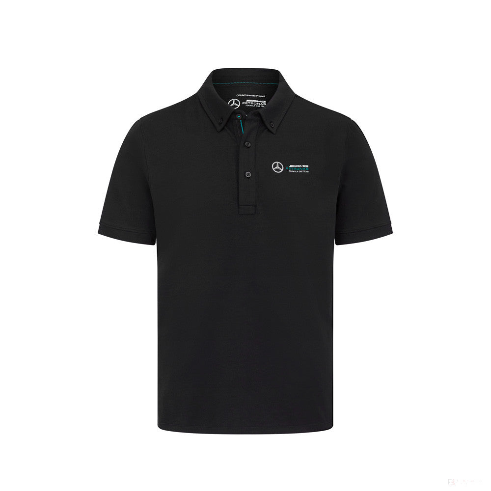 Tricou de Barbat cu Guler, Mercedes Classic, Negru, 2022 - FansBRANDS®