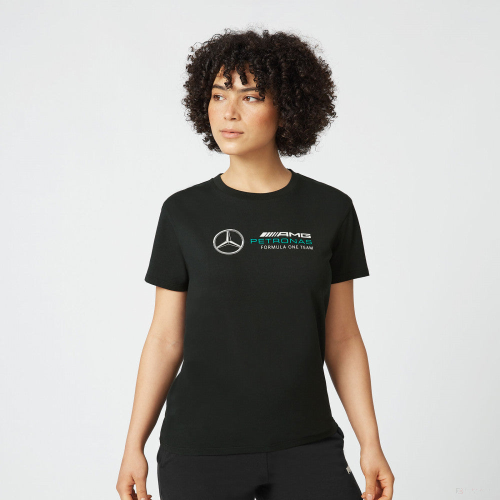 Tricou de Dama, Mercedes Large Logo, Negru, 2022 - FansBRANDS®