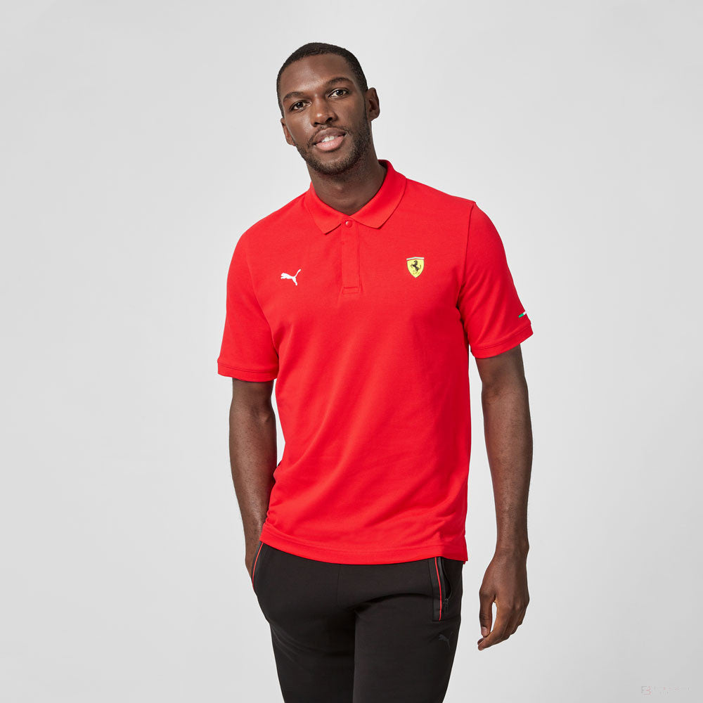 Tricou de Barbat cu Guler, Ferrari Classic, Rosu, 2021 - FansBRANDS®