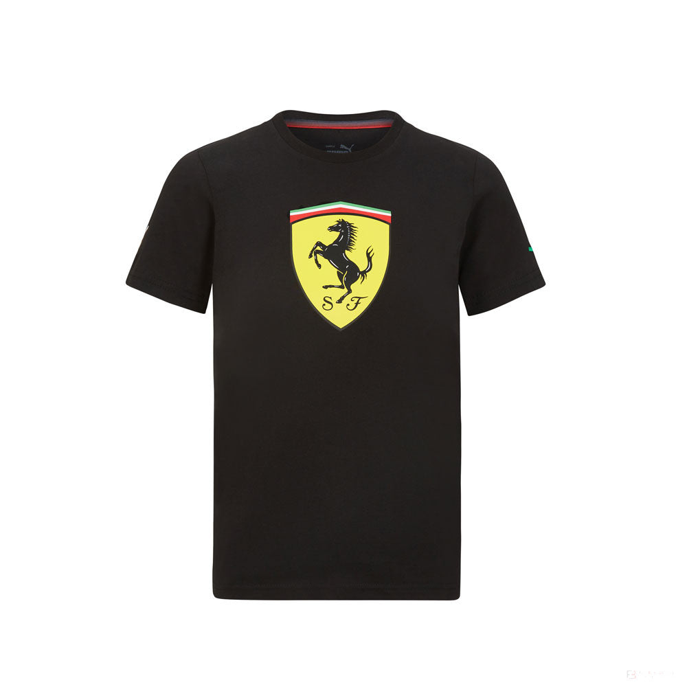 Tricou de Copil, Ferrari Large Shield, Negru, 2021 - FansBRANDS®