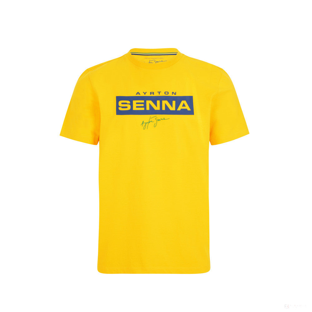 Tricou de Barbat, Ayrton Senna Logo, Galben, 2021