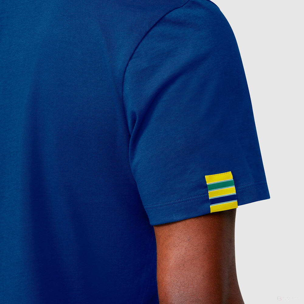 Tricou de Barbat, Ayrton Senna Flag, Albastru, 2021 - FansBRANDS®