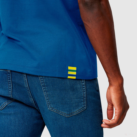 Tricou de Barbat cu Guler, Ayrton Senna Stripe, Albastru, 2021 - FansBRANDS®