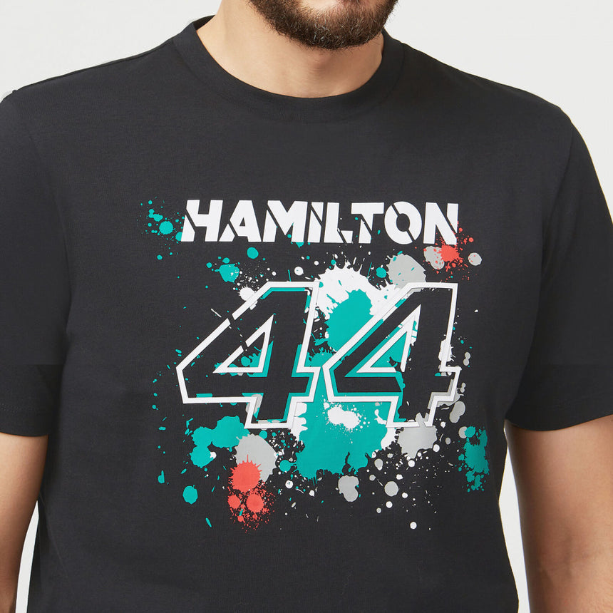 Tricou de Barbat, Mercedes Lewis Hamilton LEWIS #44, Negru, 2022 - FansBRANDS®