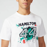 Tricou de Barbat, Mercedes Lewis Hamilton LEWIS #44, Alb, 2022