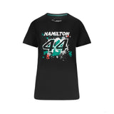 Tricou de Dama, Mercedes Lewis Hamilton LEWIS #44, Negru, 2022