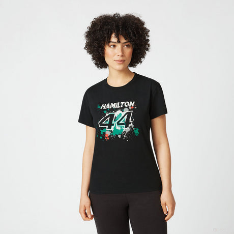 Tricou de Dama, Mercedes Lewis Hamilton LEWIS #44, Negru, 2022 - FansBRANDS®