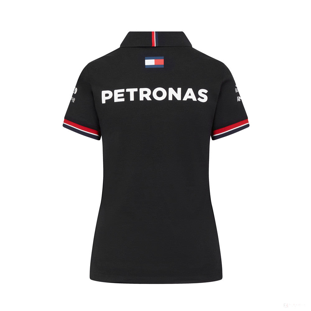 Tricou de Dama cu Guler, Mercedes Team, Negru, 2022 - FansBRANDS®