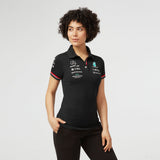 Tricou de Dama cu Guler, Mercedes Team, Negru, 2022 - FansBRANDS®