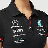 Tricou de Dama cu Guler, Mercedes Team, Negru, 2022 - FansBRANDS®