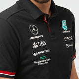 Tricou de Barbat cu Guler, Mercedes Team, Negru, 2022 - FansBRANDS®