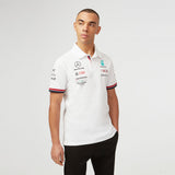 Tricou de Barbat cu Guler, Mercedes Team, Alb, 2022 - FansBRANDS®