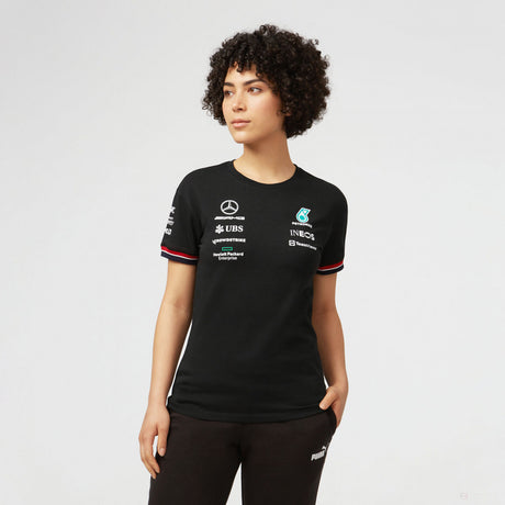 Tricou de Dama, Mercedes Team, Negru, 2022 - FansBRANDS®