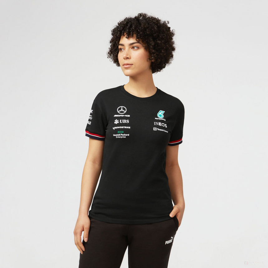 Tricou de Dama, Mercedes Team, Negru, 2022 - FansBRANDS®