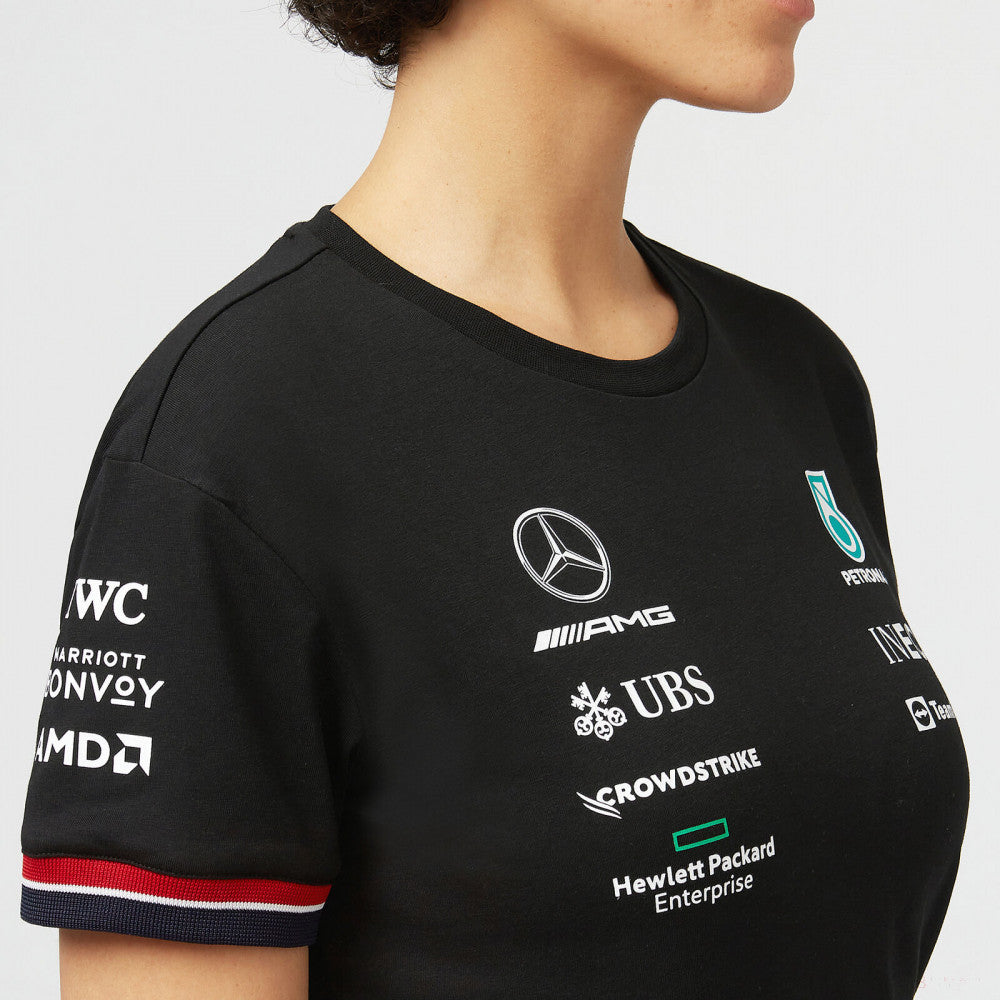 Tricou de Dama, Mercedes Team, Negru, 2022 - FansBRANDS®