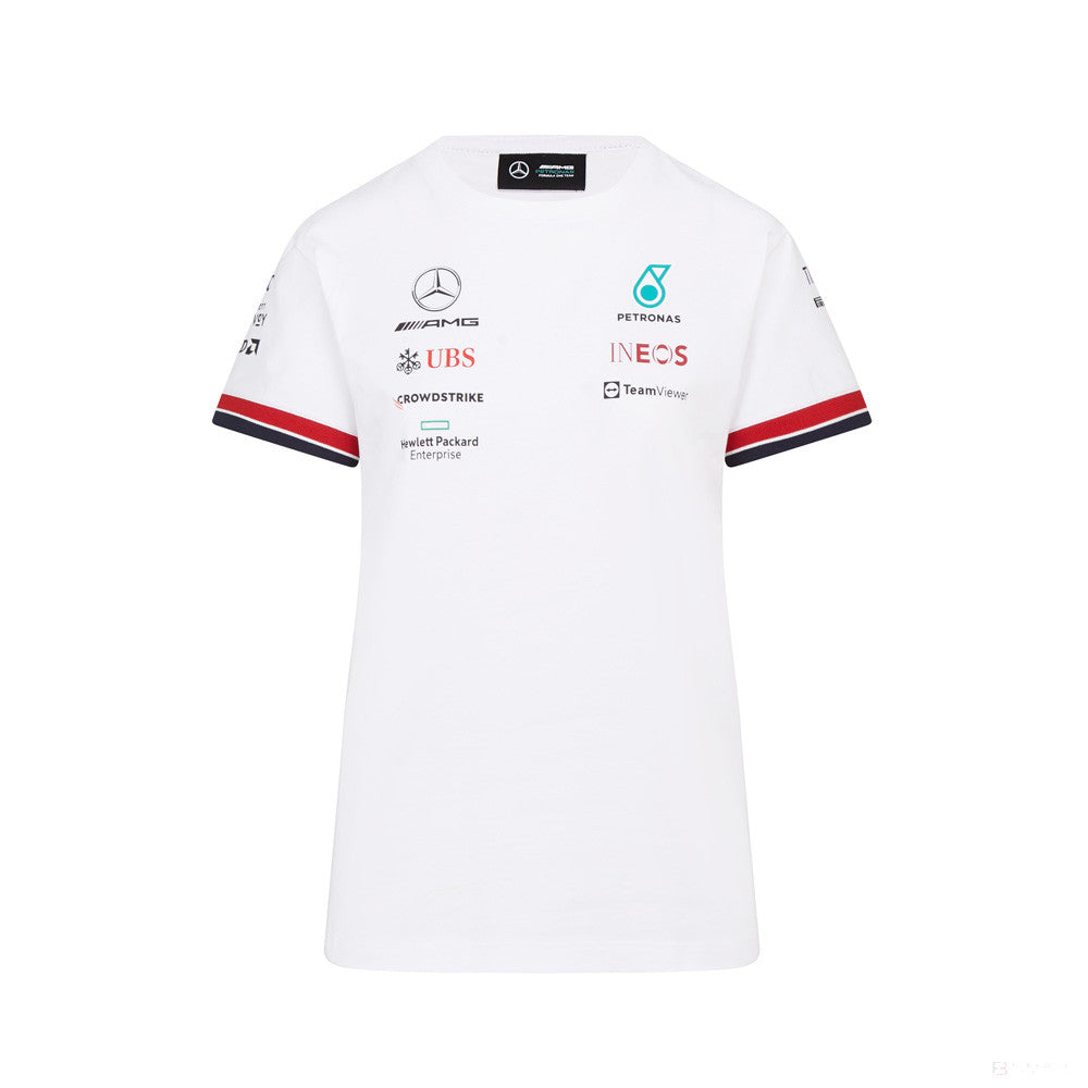 Mercedes Womens T-Shirt, Team, White, 2022 - FansBRANDS®