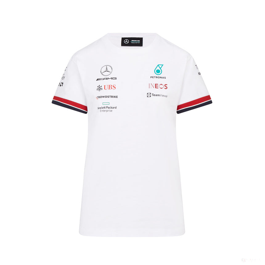 Mercedes Womens T-Shirt, Team, White, 2022 - FansBRANDS®