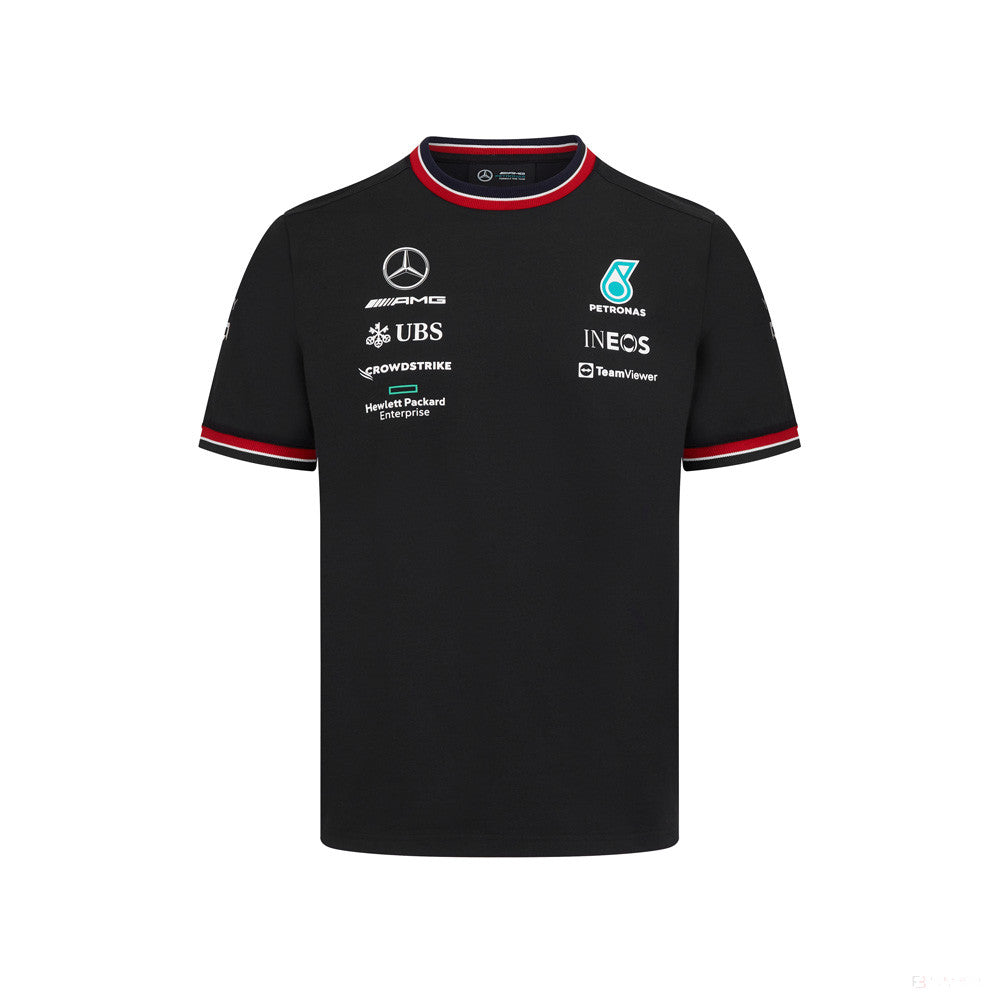 Tricou de Barbat, Mercedes Team, Negru, 2022