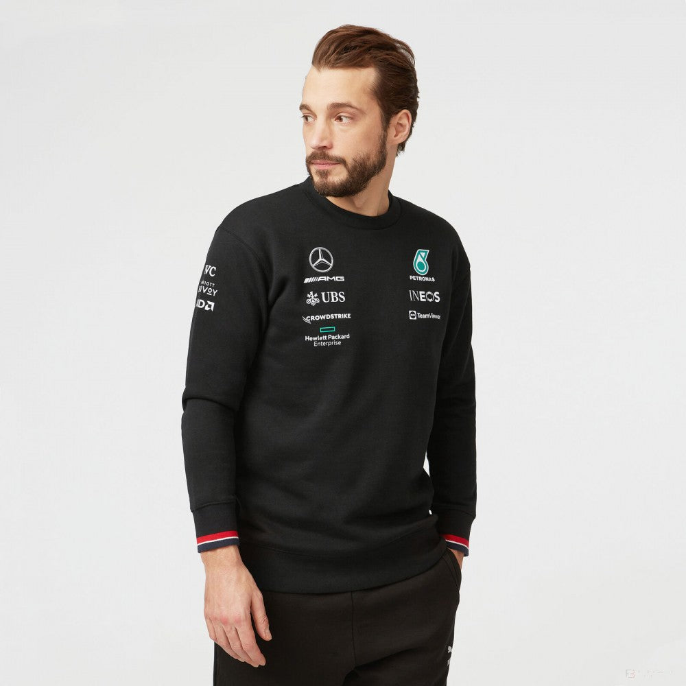 Pulover de Barbat, Mercedes Crew, Negru, 2022 - FansBRANDS®