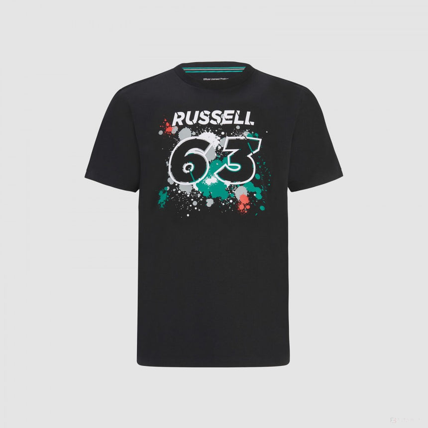 Tricou de Barbat, Mercedes George Russell GEORGE #63, Negru, 2022 - FansBRANDS®