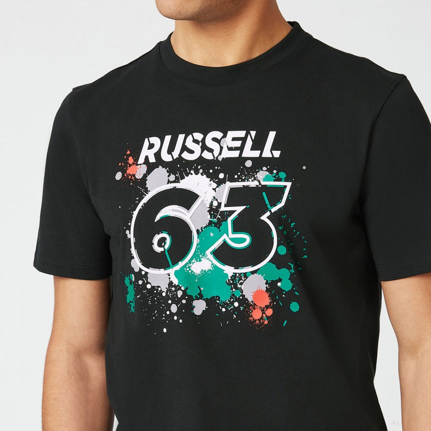 Tricou de Barbat, Mercedes George Russell GEORGE #63, Negru, 2022 - FansBRANDS®