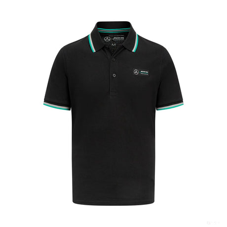 Tricou cu Guler Mercedes Classic pentru bărbați, negru - FansBRANDS®
