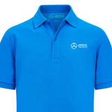 Mercedes George Russell Herren T-Shirt mit Kragen, blau