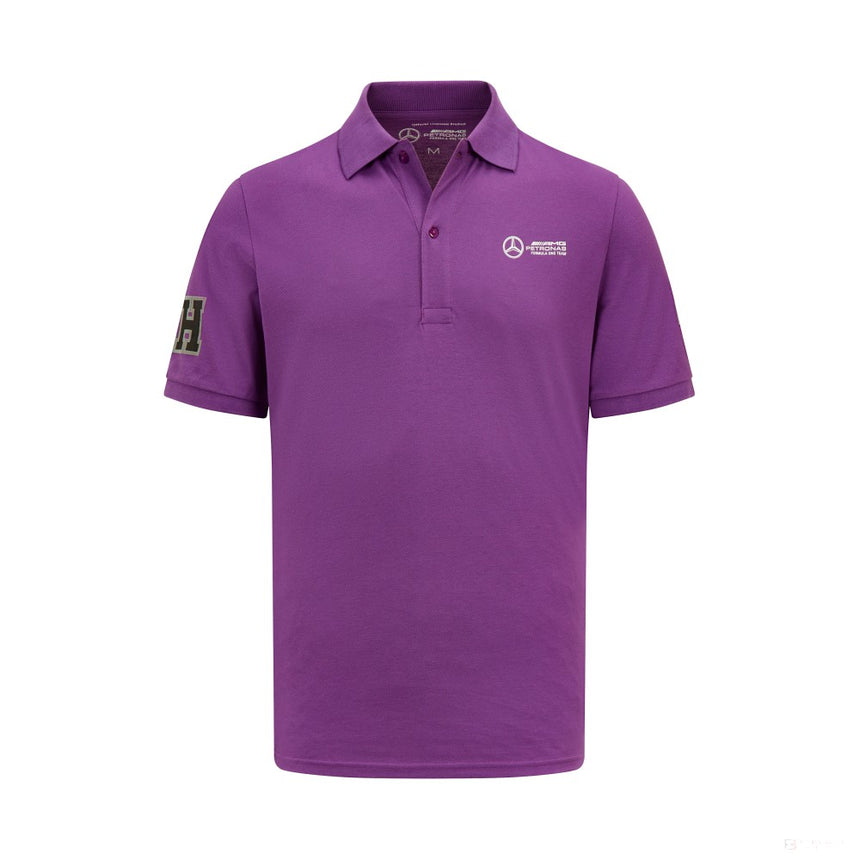 Tricou cu Guler de Barbati Mercedes Lewis Hamilton, violet - FansBRANDS®