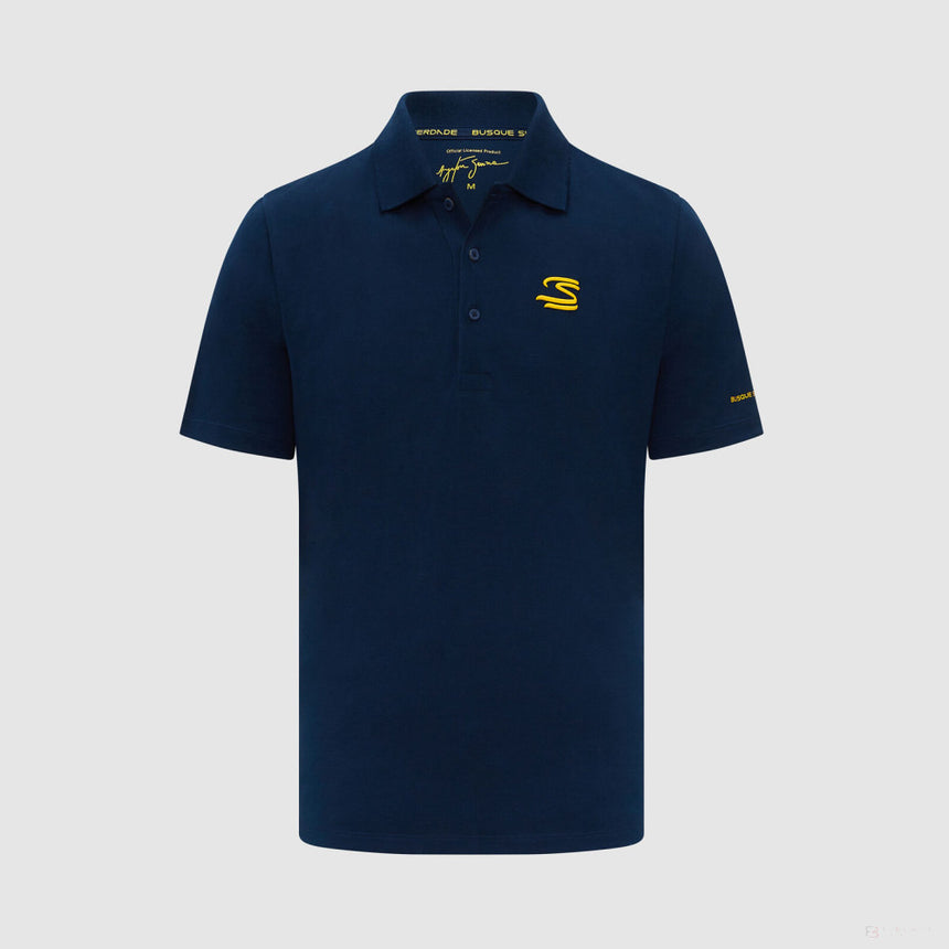 Tricou cu Guler de Barbati Ayrton Senna, albastru - FansBRANDS®