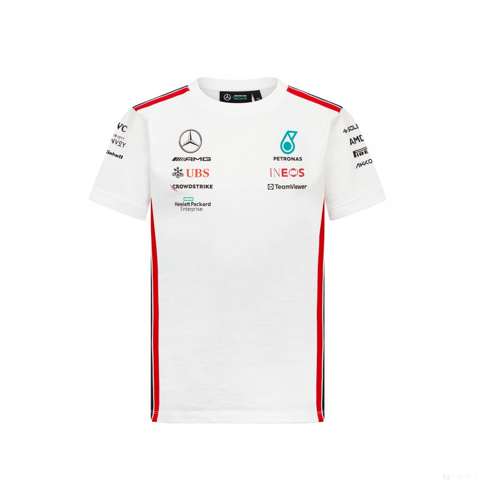 Tricou de echipa Copil Mercedes, alb, 2023