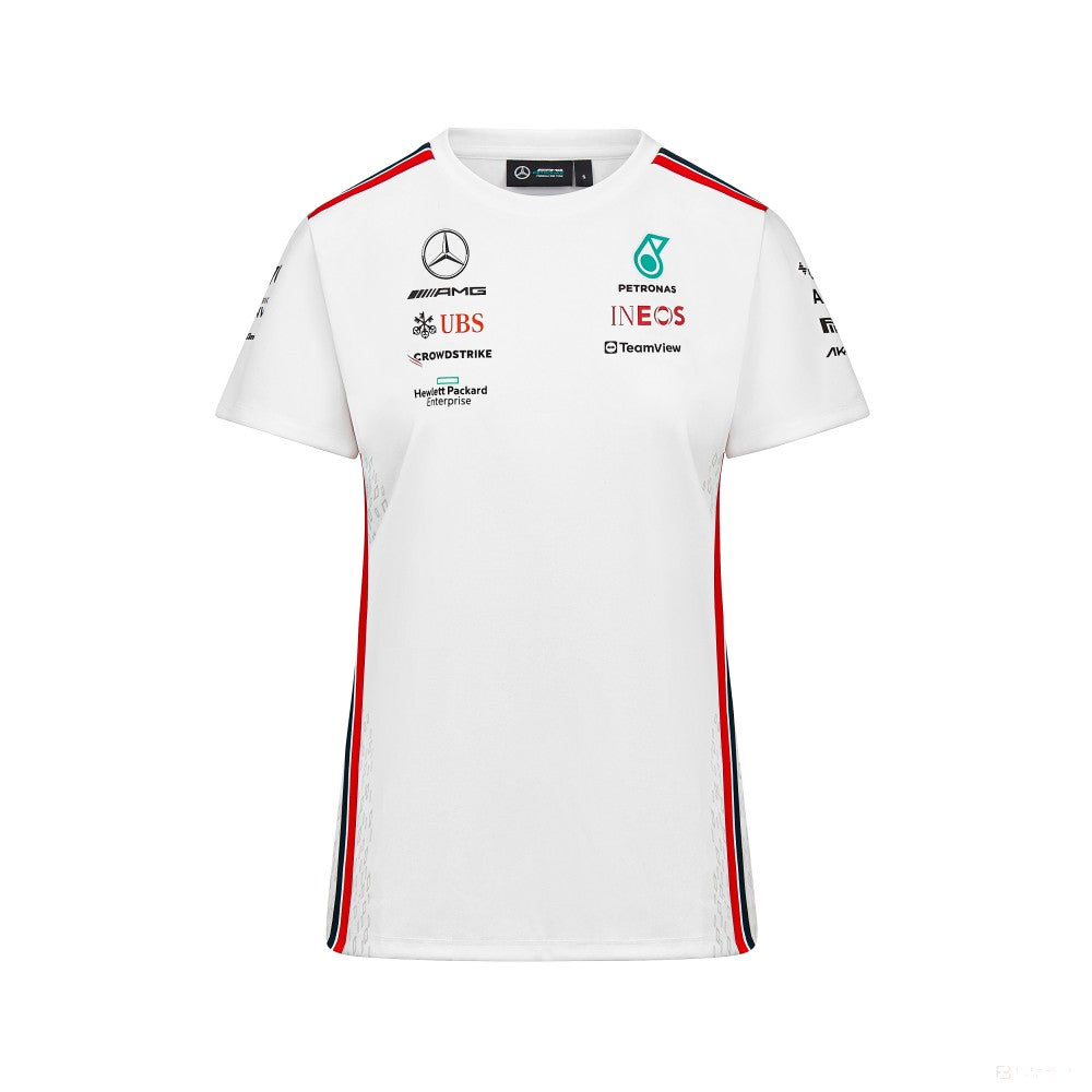 Tricou de echipa Dama Mercedes, alb, 2023