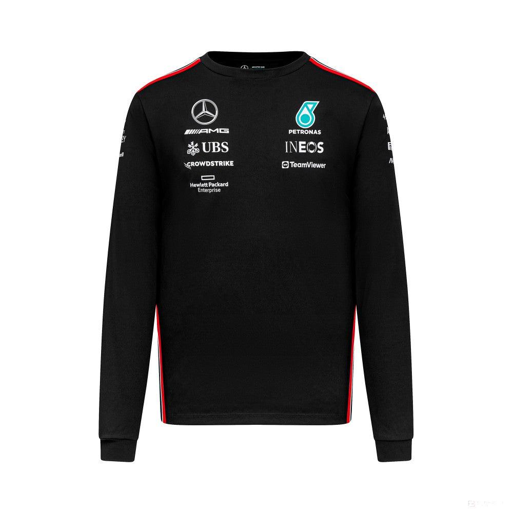 Tricou de echipa cu maneca lunga Barbati Mercedes, negru, 2023