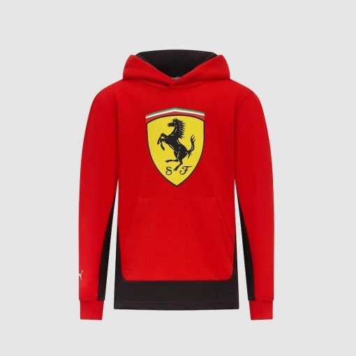 Pulovar cu Gluga Ferrari Kids Big Shield, roșu