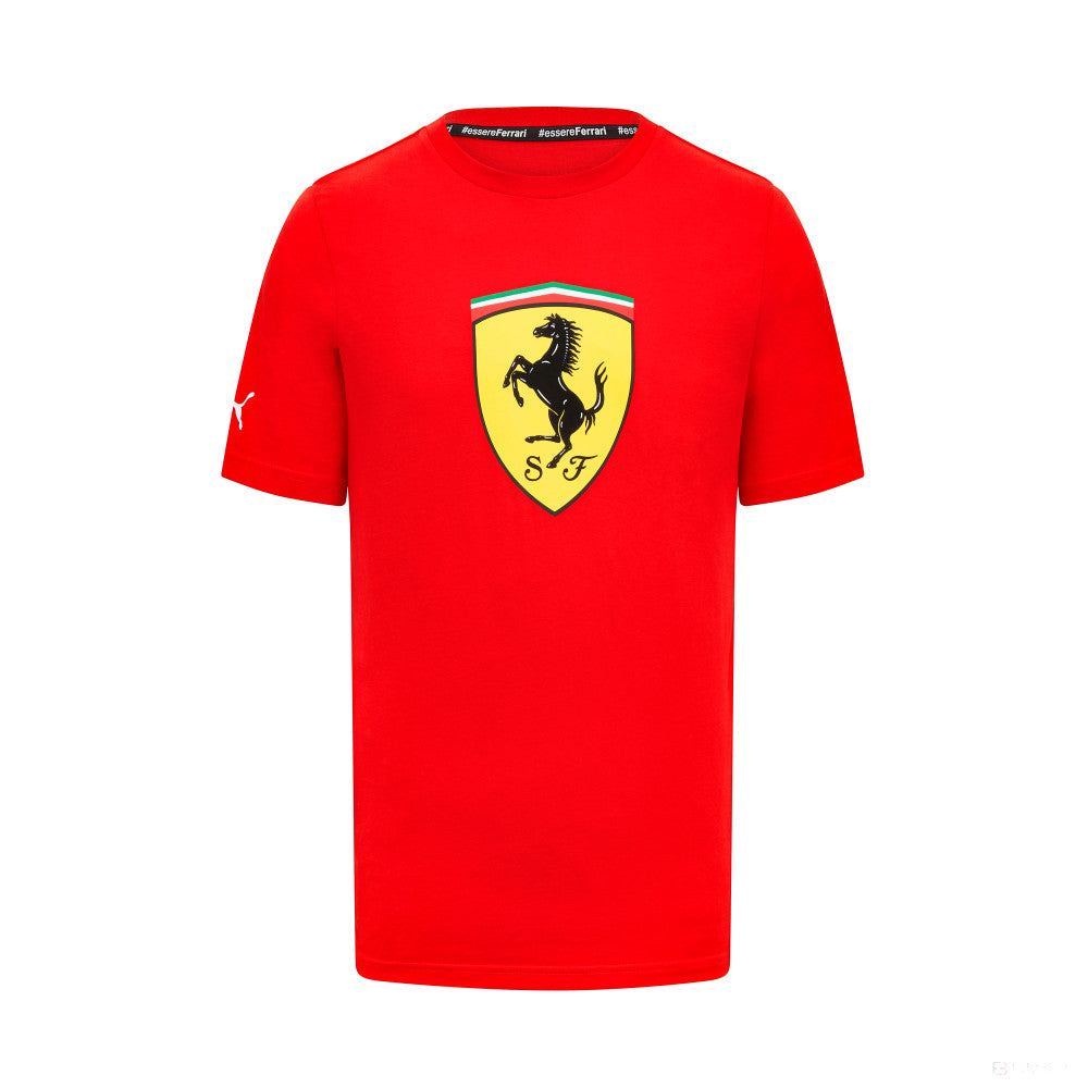 Tricou de Barbati Ferrari cu Sigla Scut, roșu - FansBRANDS®