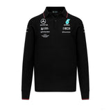 Tricou tricotat cu maneca lunga de echipa Mercedes, negru, 2023