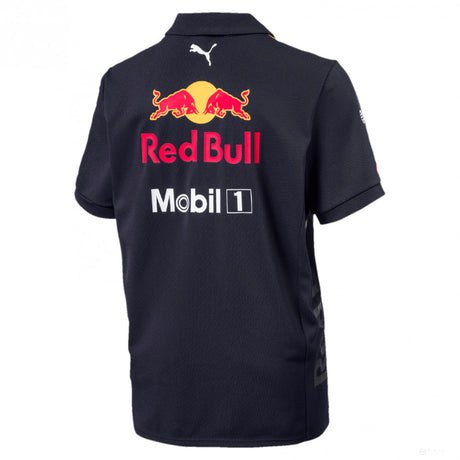 Tricou de Copil cu Guler, Red Bull Team, Albastru, 2018 - FansBRANDS®