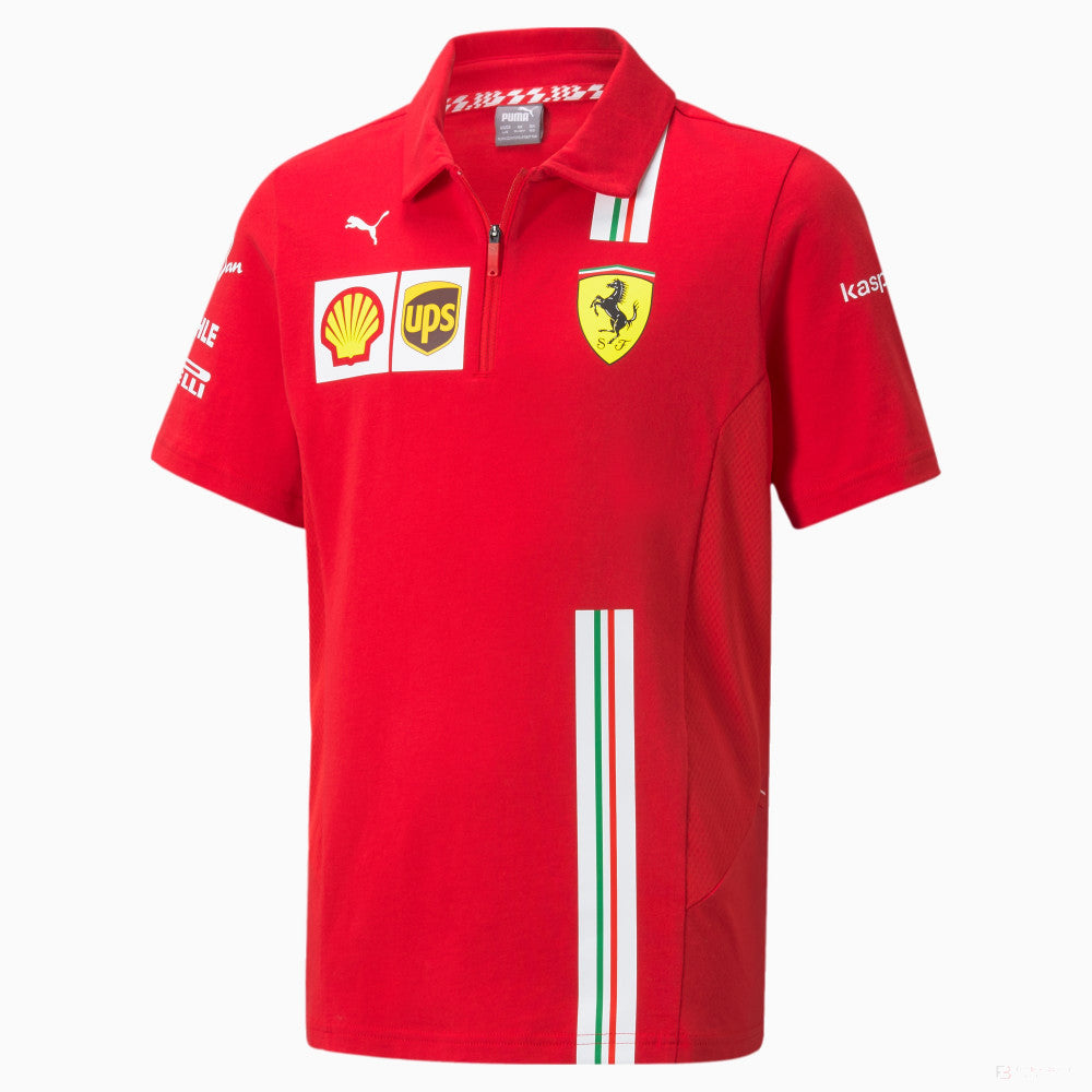 Tricou de Copil cu Guler, Puma Ferrari, Rosu, 20/21 - FansBRANDS®