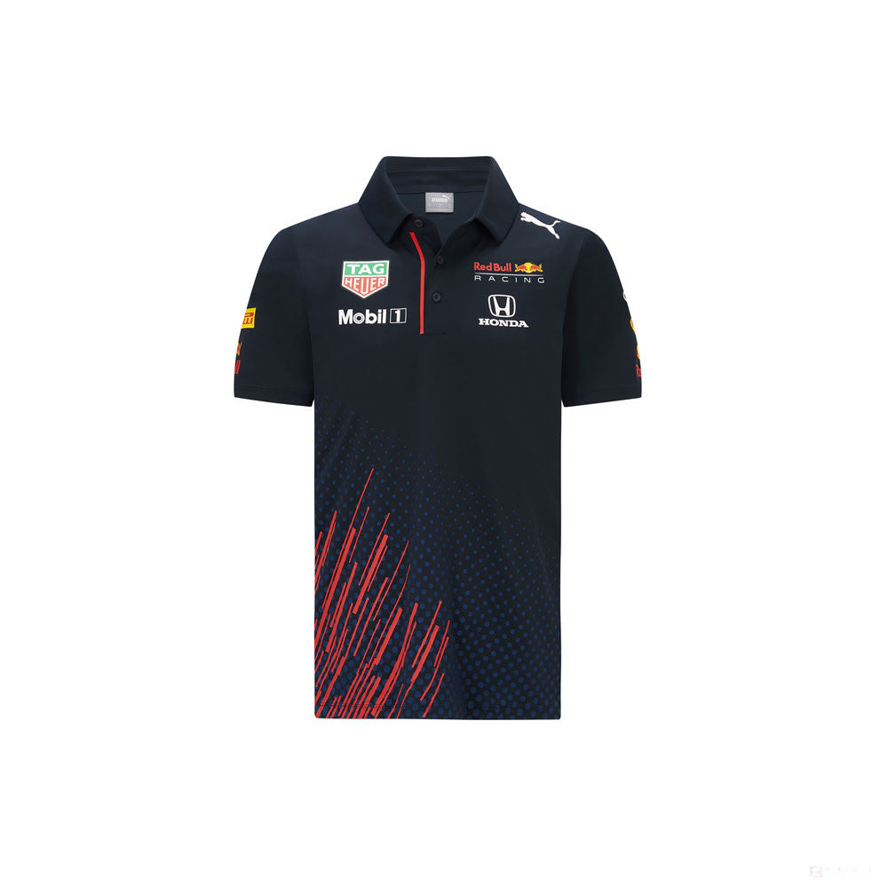 Tricou de Copil cu Guler, Puma Red Bull - Team, Albastru, 2021