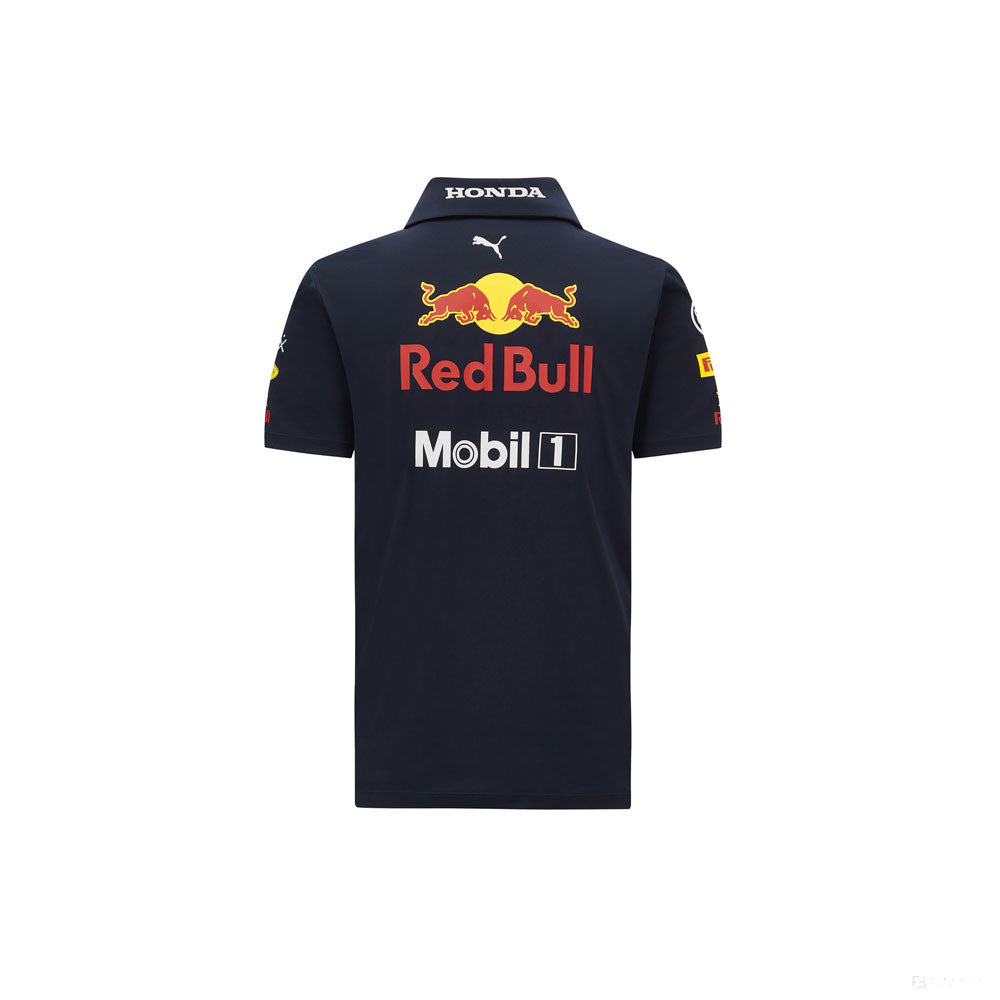 Tricou de Copil cu Guler, Puma Red Bull - Team, Albastru, 2021