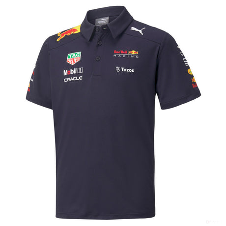 Tricou de Copil cu Guler, Puma Red Bull Team, 2022, Albastru - FansBRANDS®