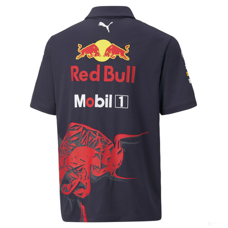 Tricou de Copil cu Guler, Puma Red Bull Team, 2022, Albastru - FansBRANDS®