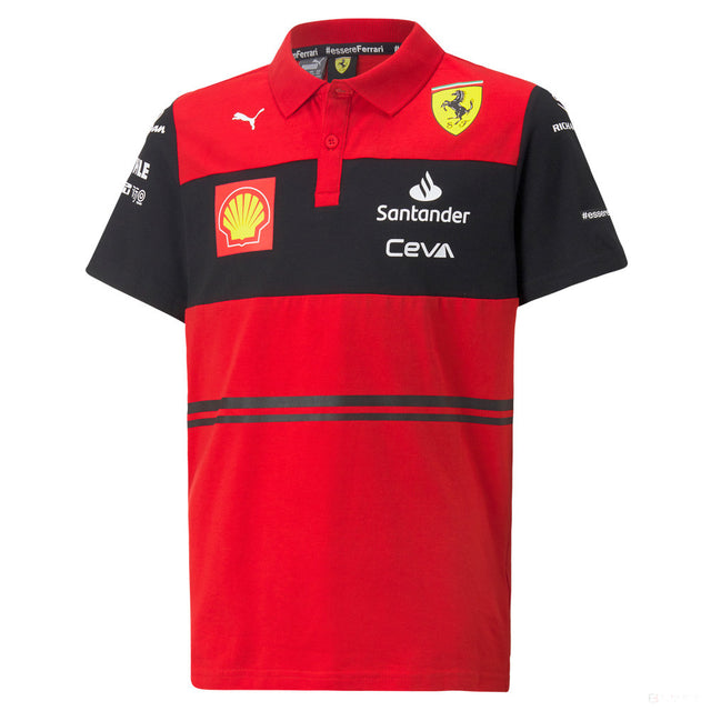 Tricou de Copil cu Guler, Puma Ferrari Team, 2022, Rosu - FansBRANDS®