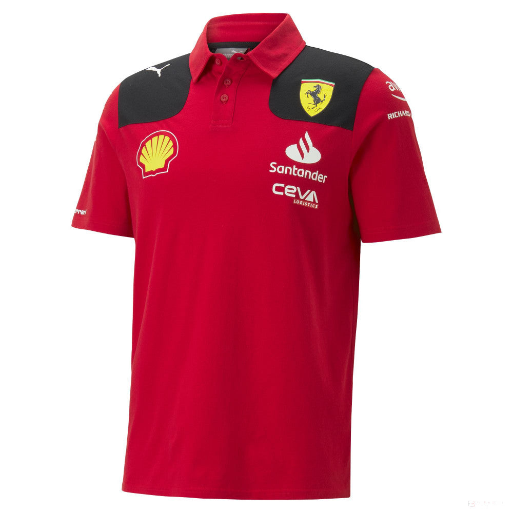Tricou cu Guler Barbat de Echipa Ferrari Rosso Corsa, 2023