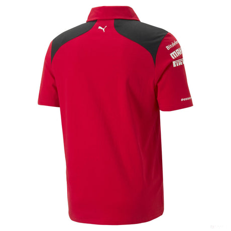 Tricou cu Guler Barbat de Echipa Ferrari Rosso Corsa, 2023
