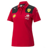 Tricou cu Guler Dama de Echipa Ferrari Rosso Corsa, 2023