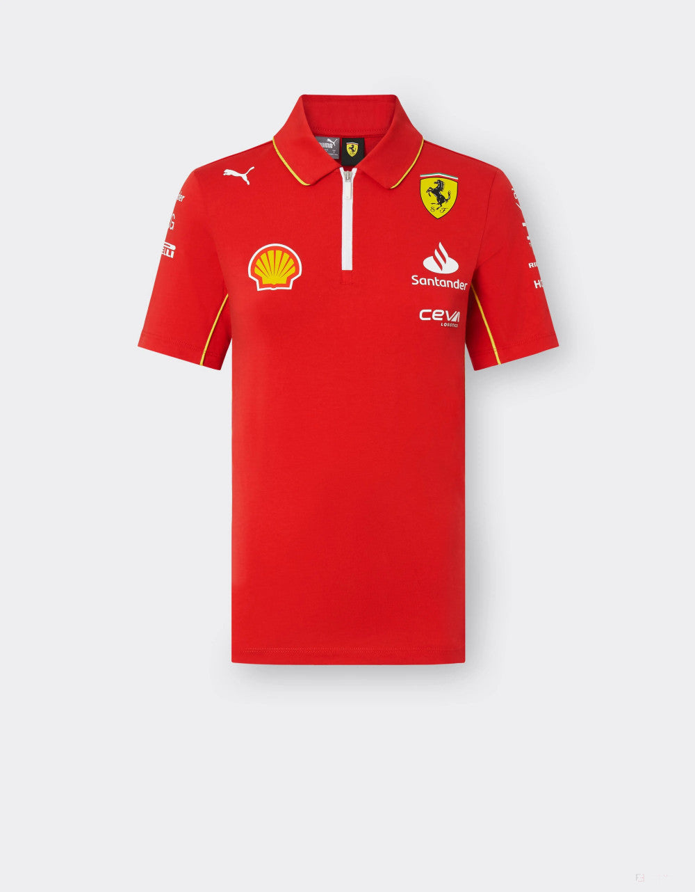 Tricou cu Guler Dama de Echipa Ferrari Rosso Corsa, rosu, 2024