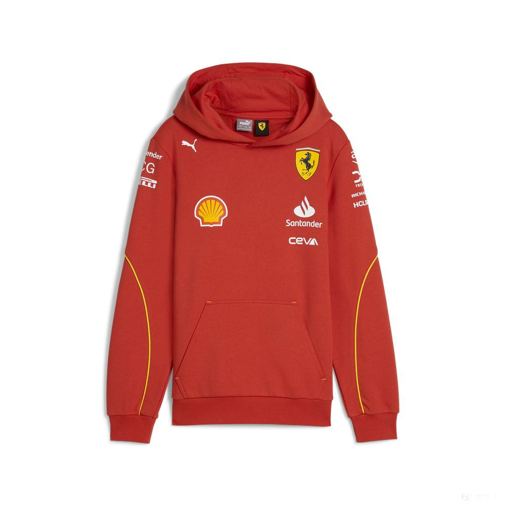 Ferrari hanorac cu glugă, Puma, echipa, copil, rosu, 2024