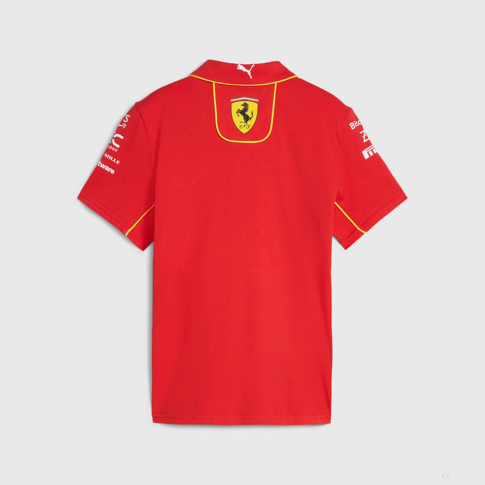 Tricou cu Guler Copil de Echipa Ferrari Rosso Corsa, rosu, 2024 - FansBRANDS®
