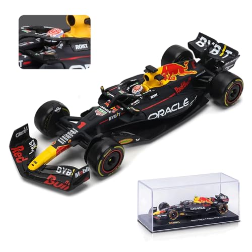 🎁 Red Bull Racing RB19 model de mașină, bburago, 1:43, Max Verstappen #1, cutie acrilică, 2023 (100% off)